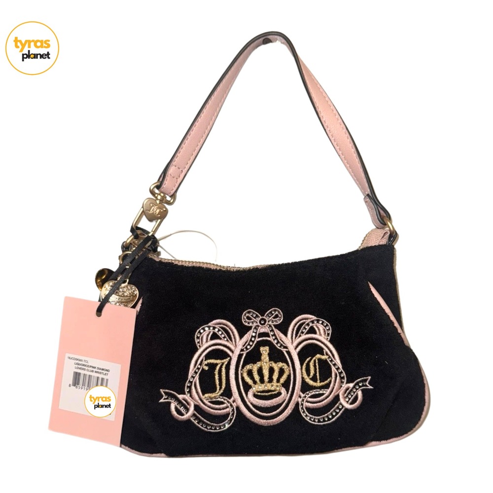 Juicy Couture Lovers Club Wristlet Liquorice Pink Diamond NWT